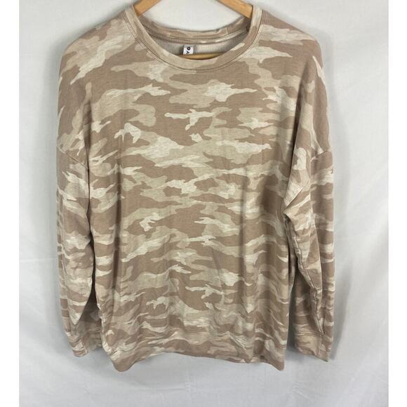 Athleta Taupe Camo Studio To Street Sweatshirt Size Large - Picture 2 of 6